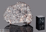 NWA 1055 - Recuperata nel 2001, Erfoud, Morocco, Africa. Chondrite L4. Massa totale recuperata 132 grammi. Pezzo in collezione: fetta gr.15.4 (McM529)