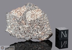 NWA 1260 - Recuperata nel 2002, Erfoud, Marocco, Africa. Chondrite L3.8/L6 Breccia. Massa totale recuperata 2518 grammi. Pezzo in collezione: fetta con breccia gr.19.8 (McM475)