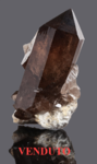 Quarzo var. Fumè - Argentière Glacier, Chamonix, Chamonix-Mont-Blanc, Bonneville, Haute-Savoie, Auvergne-Rhône-Alpes, Francia - Campione di 109.13x64.2 mm, cristallo di 100.37 mm 