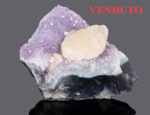 Calcite su Quarzo Ametista - Artigas, Artigas Department, Uruguay - Campione di 124.87x97.76 mm - Cristallo di 53.34 mm - € 80,00