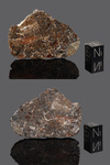 Laâyoune 002 - Found 2022, Saguia el Hamra, Africa. Achondrite, Lunar Feldspathic Breccia. Total mass 5.15 kg. Slice gr.9.05 - € 1.500,00