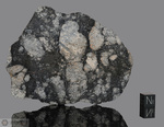 NWA 16311 - Recuperata nel 2023, Marocco, Africa. Acondrite eucrite melt breccia. Massa totale 1330 grammi. Campione in collezione: Fetta 62.5 grammi - McM794 