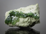 Andradite var. Demantoide - Antetezambato Demantoid-Topazolite Mine, Antetezambato, Maherivaratra Commune, Ambanja District, Diana Region, Antsiranana Province, Madagascar - Campione di 47.08x34.1 mm con cristalli di Demantoide con area di 44 mm - € 65,00