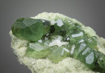 Andradite var. Demantoide - Antetezambato Demantoid-Topazolite Mine, Antetezambato, Maherivaratra Commune, Ambanja District, Diana Region, Antsiranana Province, Madagascar - Campione di 47.08x34.1 mm con cristalli di Demantoide con area di 44 mm - € 65,00