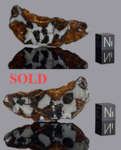 Néma 003 (provisional name) - Found 2025, Mauritania, Africa. Pallasite Eagle Station type. Total mass 7.9 kg. Slice gr.12.431 - € 497,00